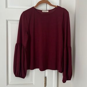 Anthropologie Pebble and Stone Maroon Top